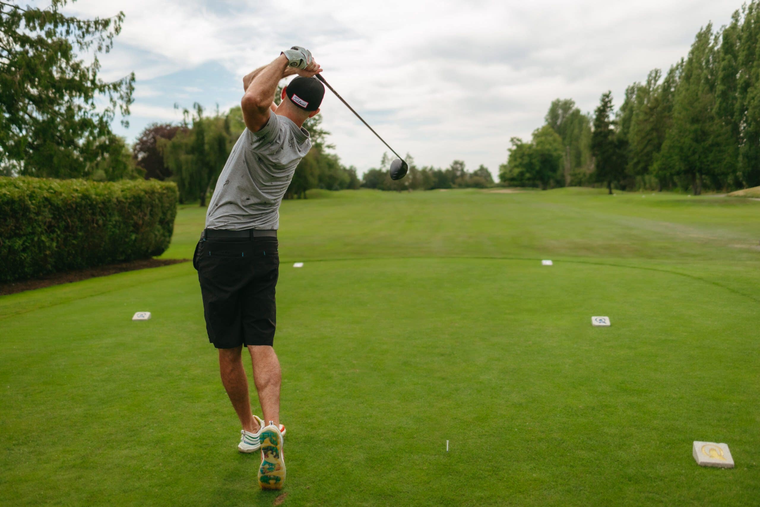 Teeing off hole 1