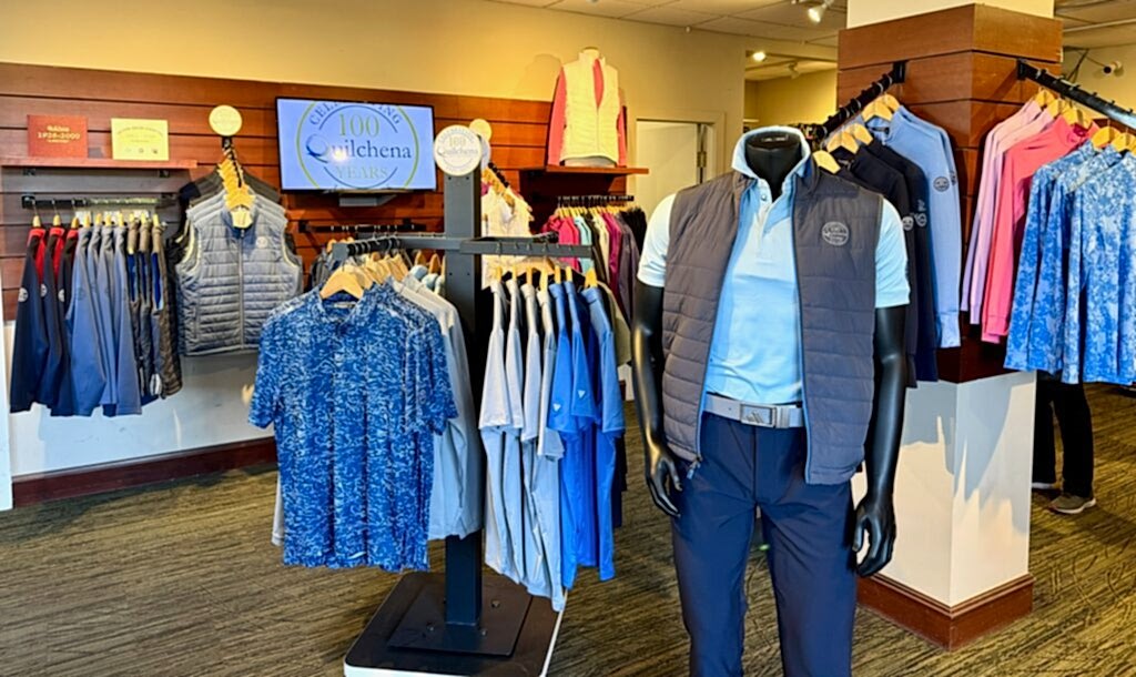 Centennial merchandise in pro shop